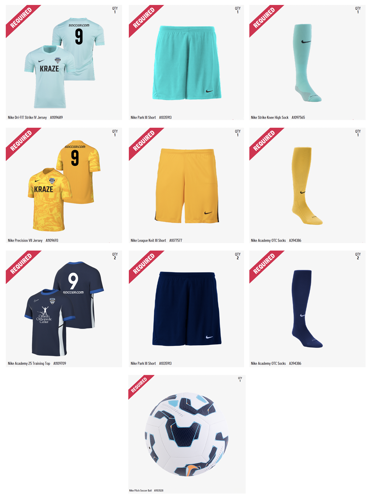 2025FKK Uniforms PreSelectKit BOYS GK