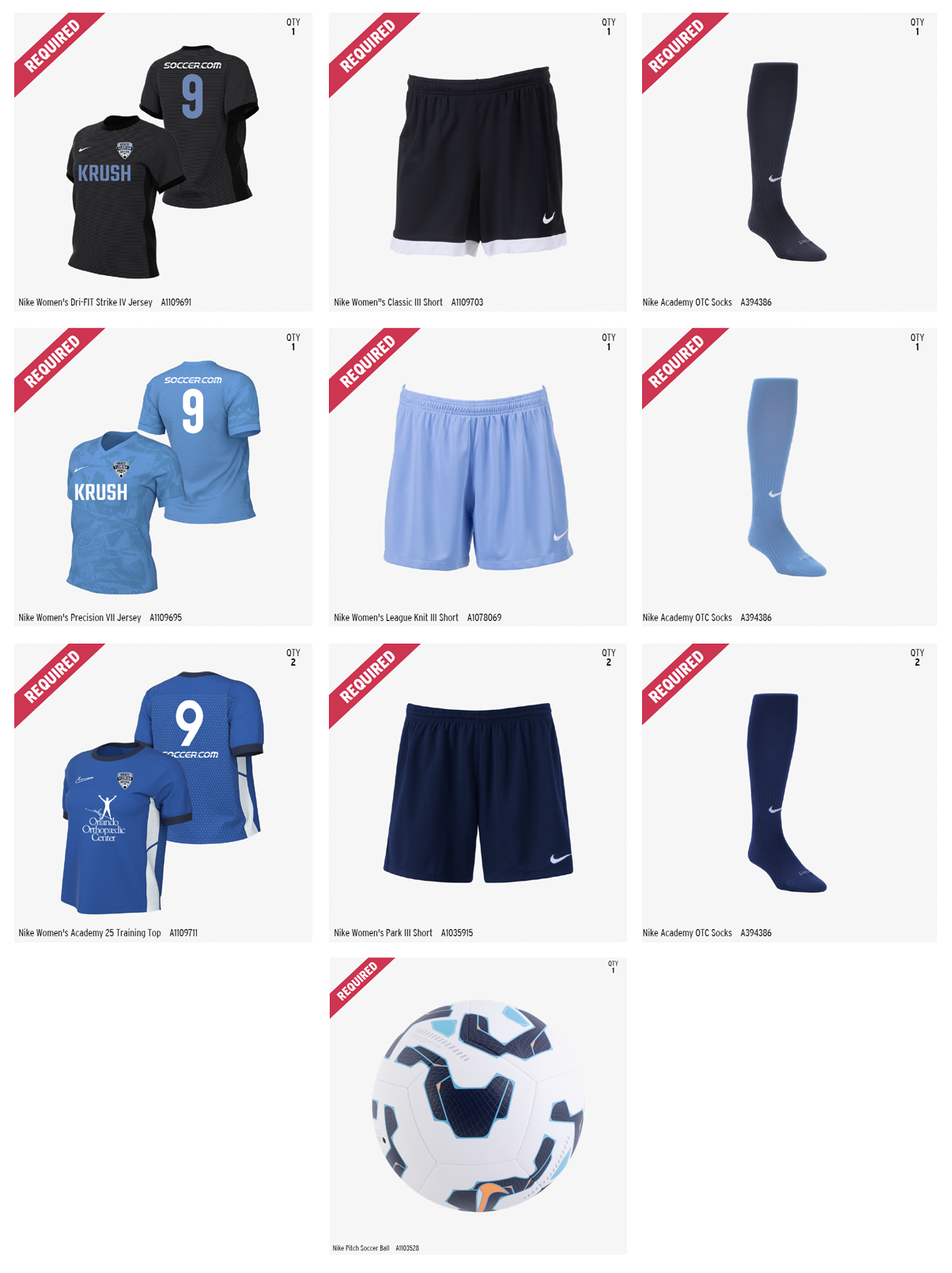 2025FKK Uniforms PreSelectKit GIRLS