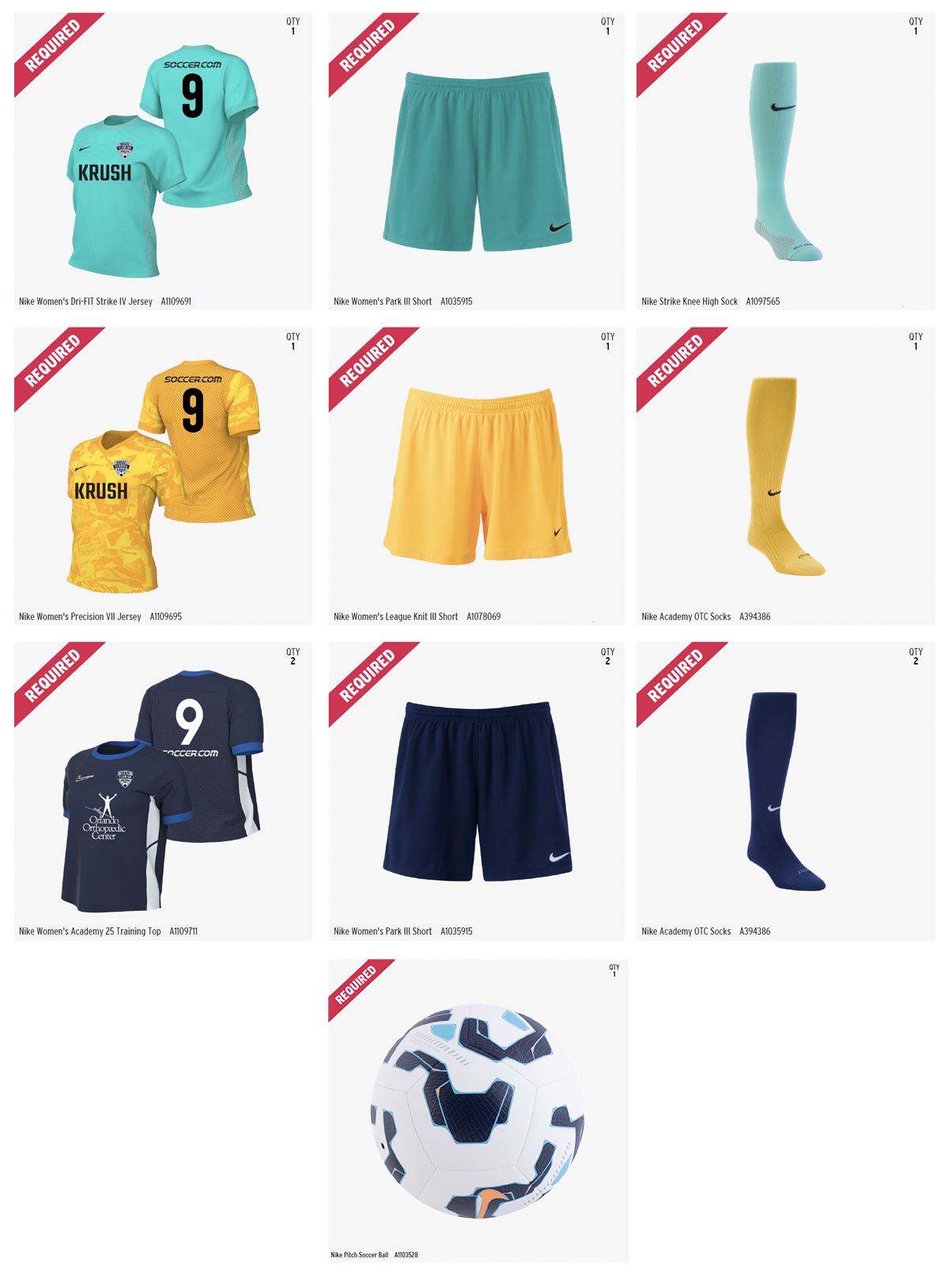 2025FKK Uniforms PreSelectKit GIRLS GK